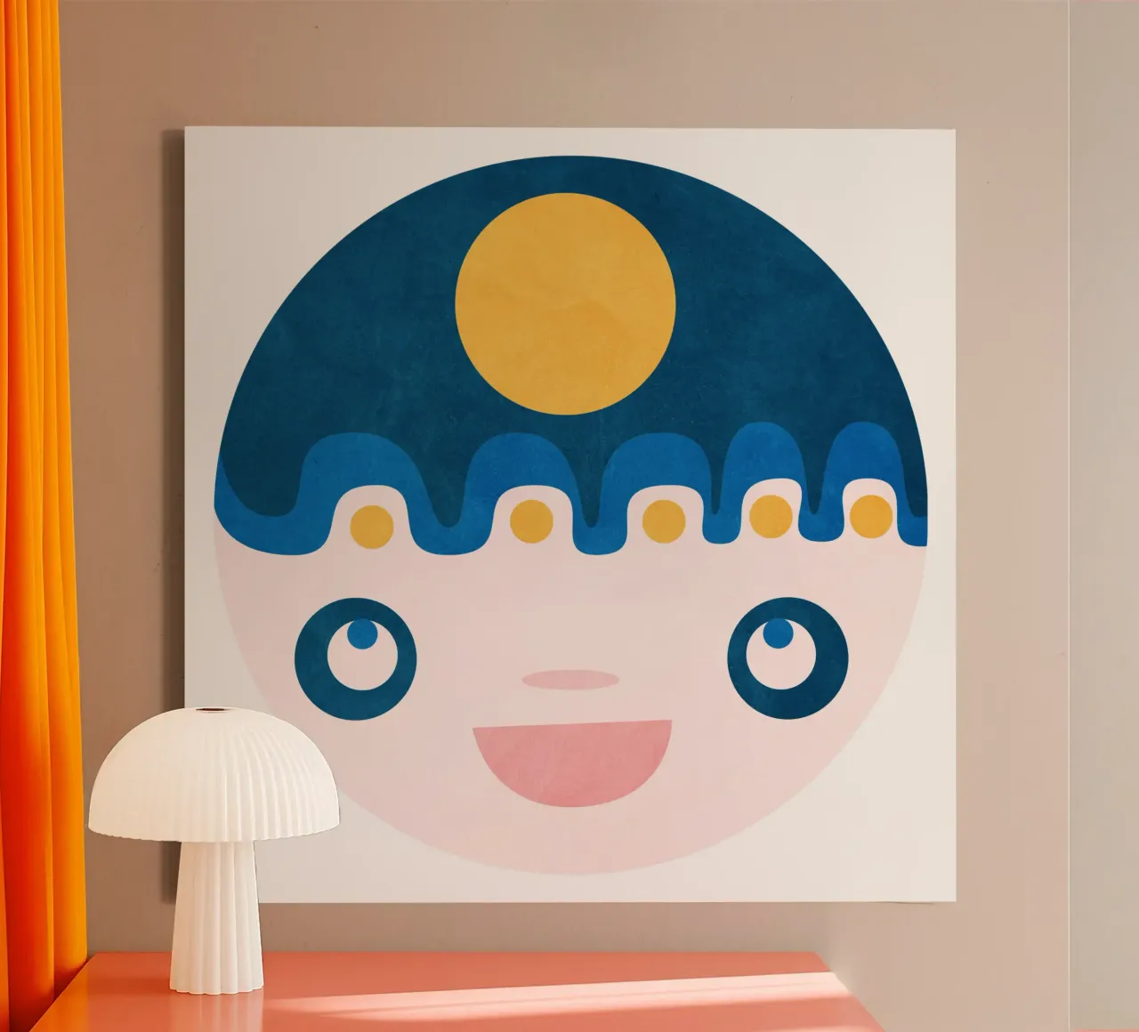 Looking At the Moon canvas by lovely lines
