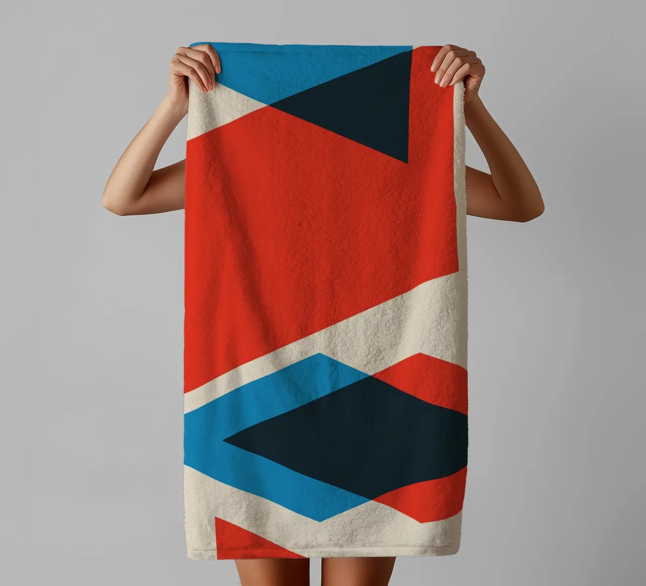 Geometric Layers towel by Kim Hubball Studio