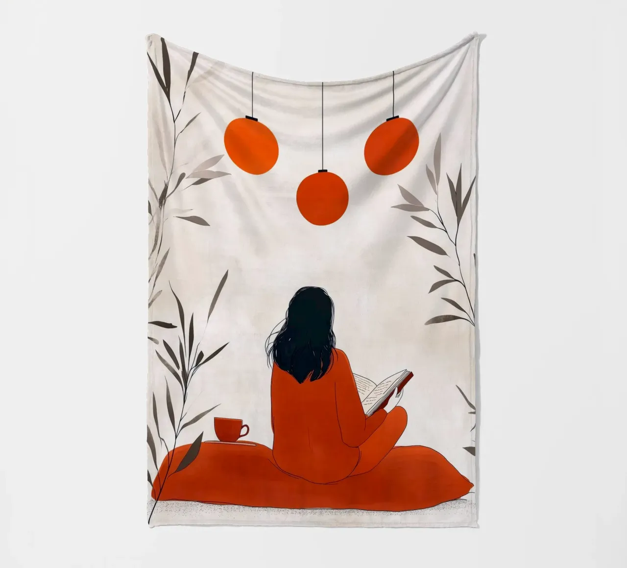 Lecture Femme vie art minimal plaid polaire de Justyna Jaszke JBJart