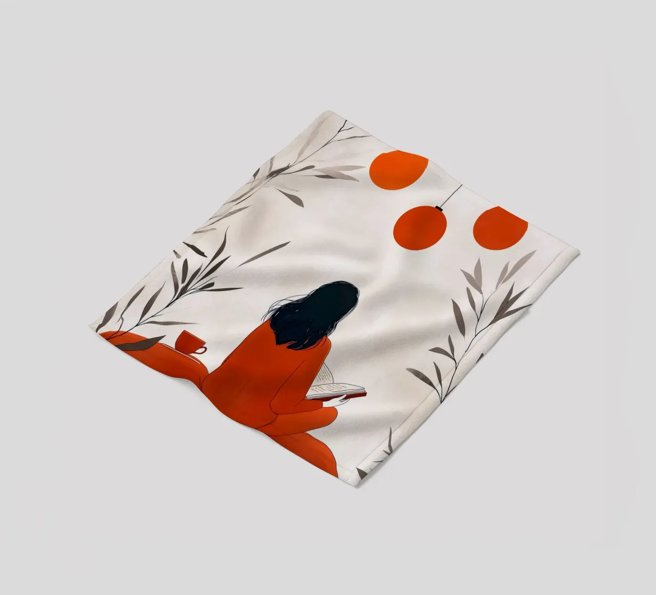 Lecture Femme vie art minimal plaid polaire de Justyna Jaszke JBJart