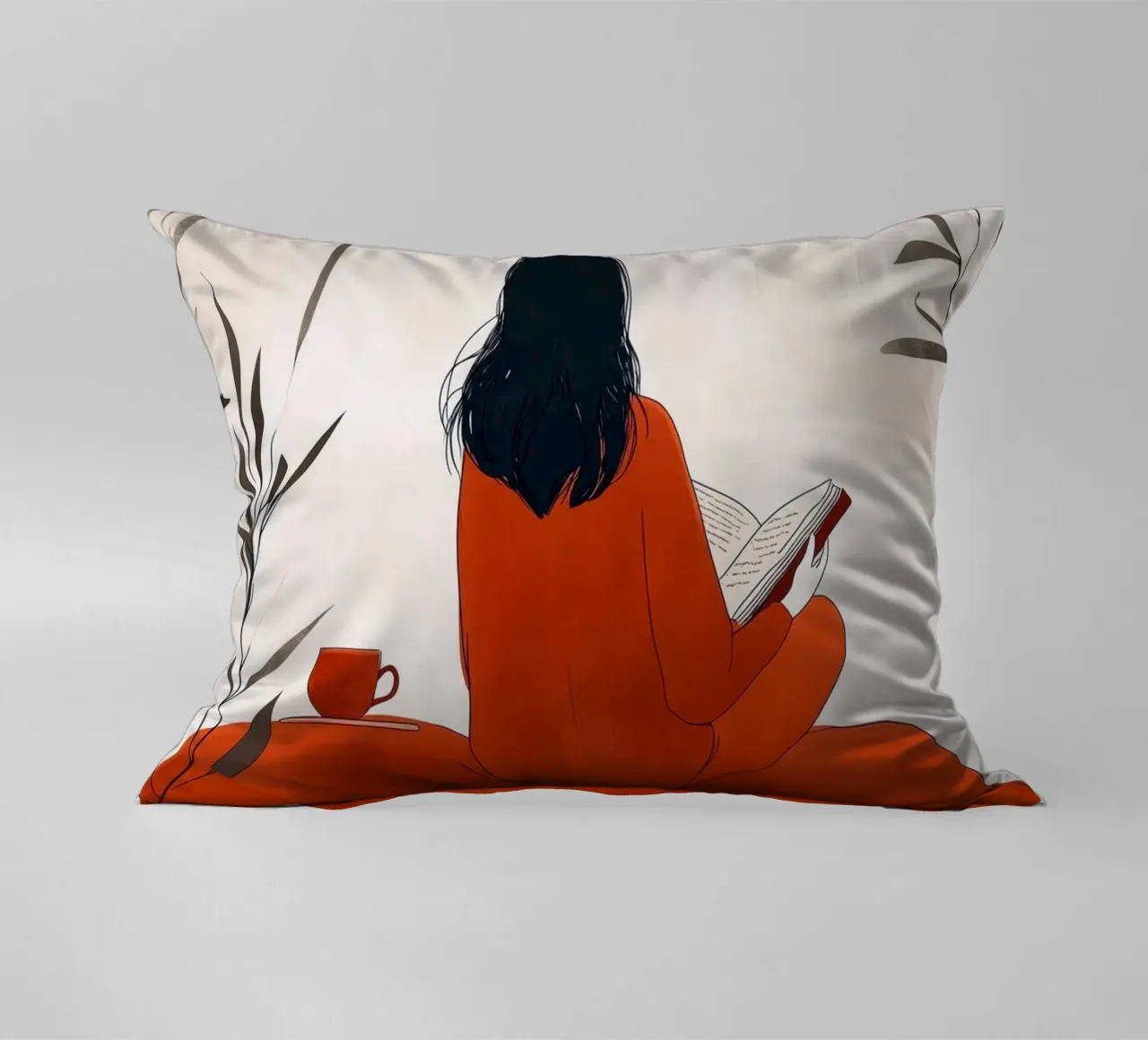 Lecture Femme vie art minimal coussin de Justyna Jaszke JBJart