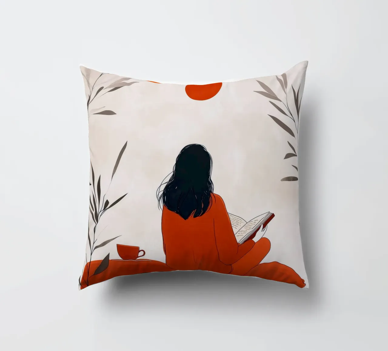 Lecture Femme vie art minimal coussin de Justyna Jaszke JBJart