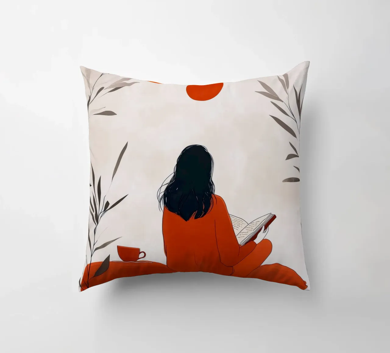 Lecture Femme vie art minimal coussin de Justyna Jaszke JBJart