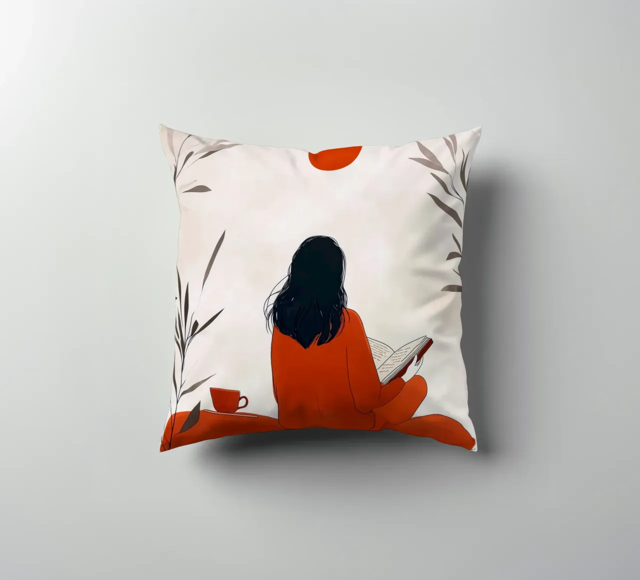 Lecture Femme vie art minimal coussin de Justyna Jaszke JBJart
