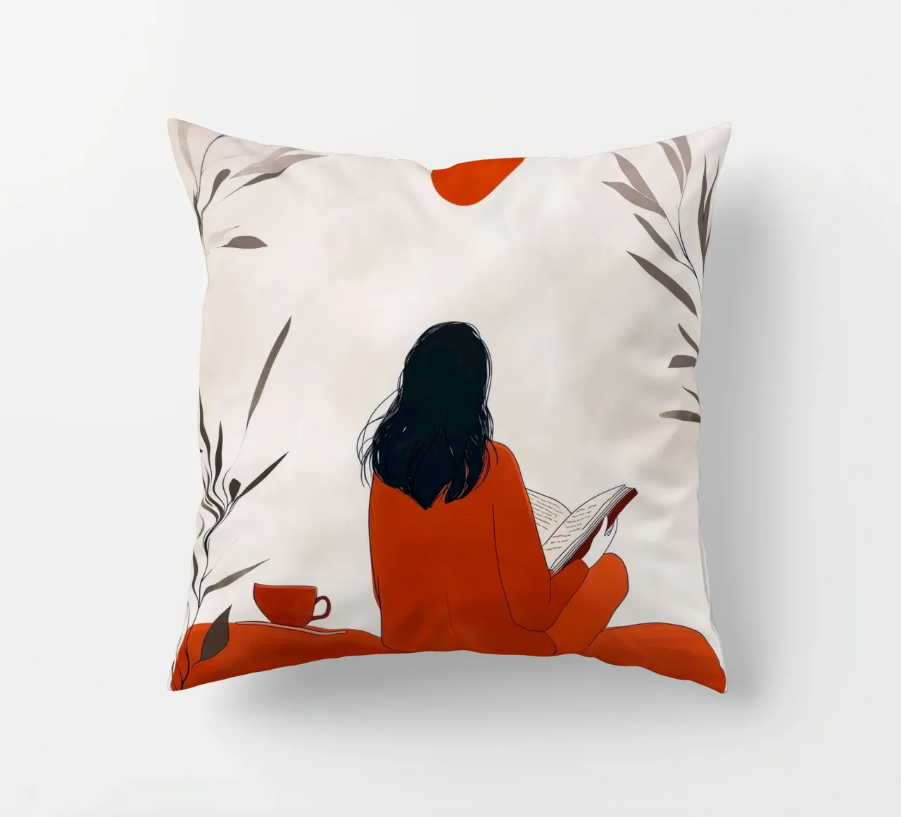 Lecture Femme vie art minimal coussin de Justyna Jaszke JBJart