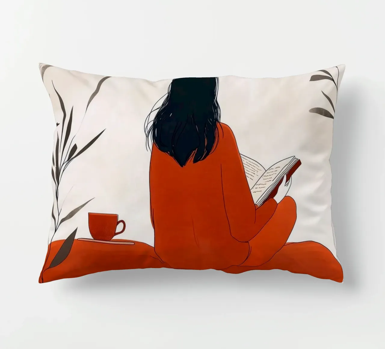 Lecture Femme vie art minimal coussin de Justyna Jaszke JBJart