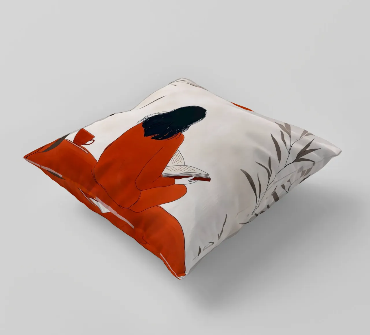 Lecture Femme vie art minimal coussin de Justyna Jaszke JBJart