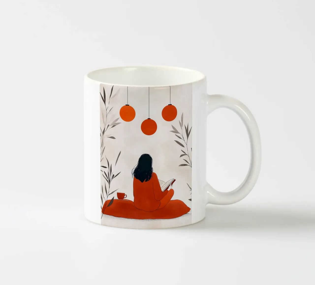 Lecture Femme vie art minimal mug en céramique de Justyna Jaszke JBJart