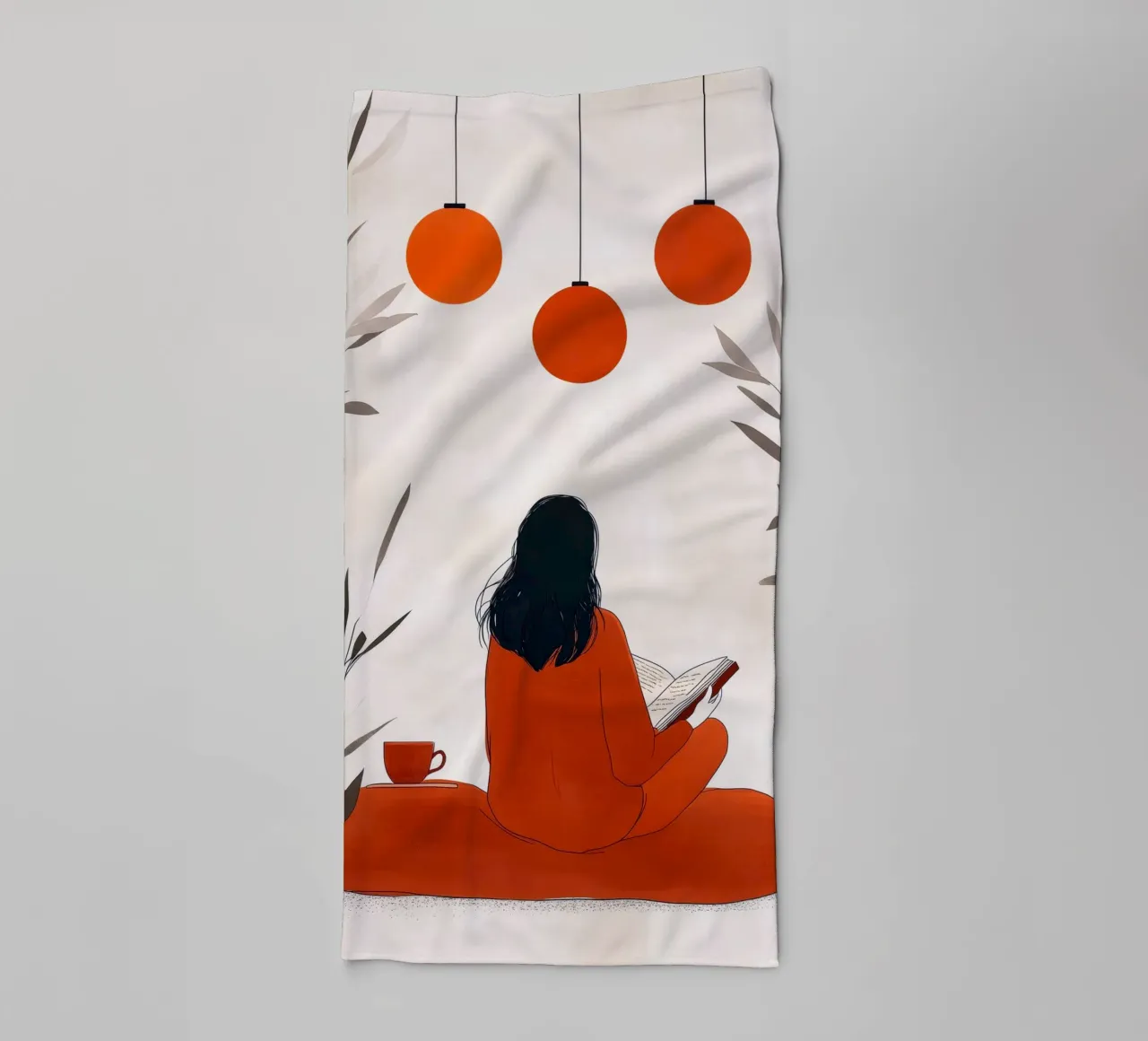 Lecture Femme vie art minimal serviette de bain de Justyna Jaszke JBJart