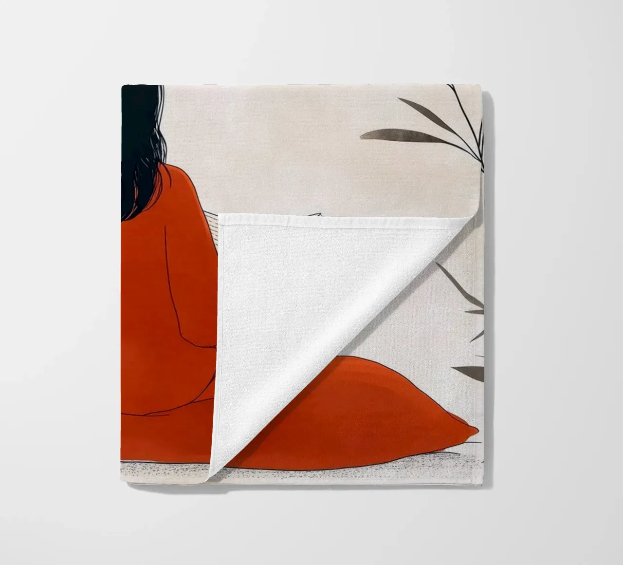 Lecture Femme vie art minimal serviette de plage de Justyna Jaszke JBJart