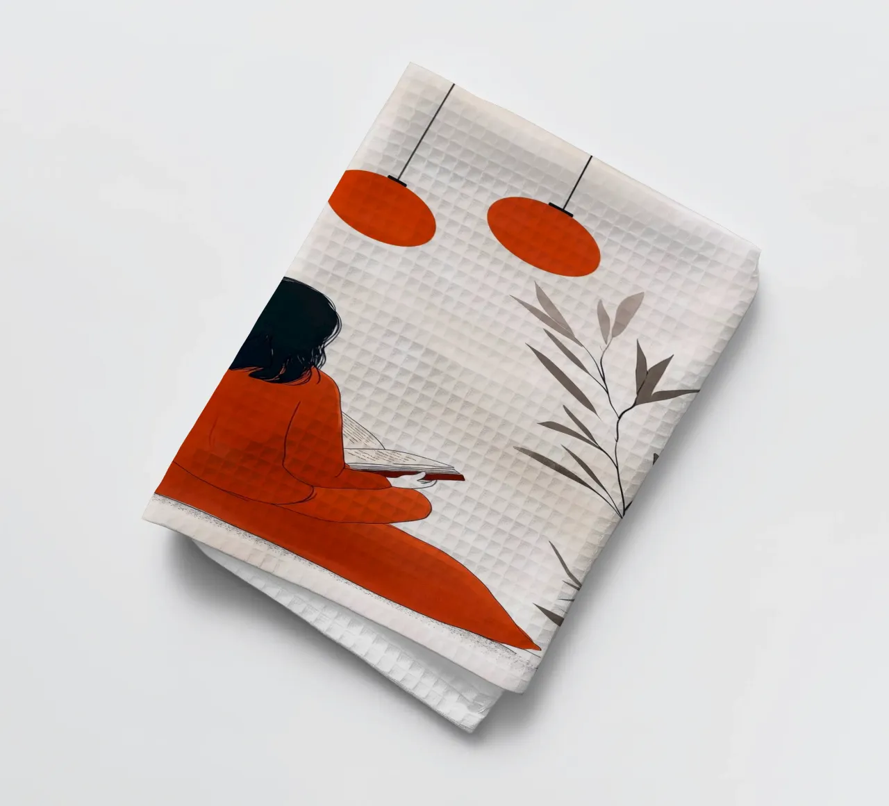 Lecture Femme vie art minimal torchon de Justyna Jaszke JBJart