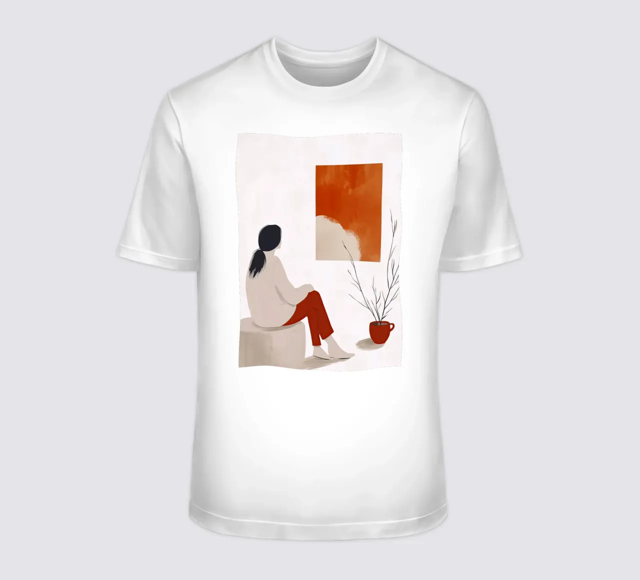 Painting Woman life minimal art t-shirt by Justyna Jaszke JBJart