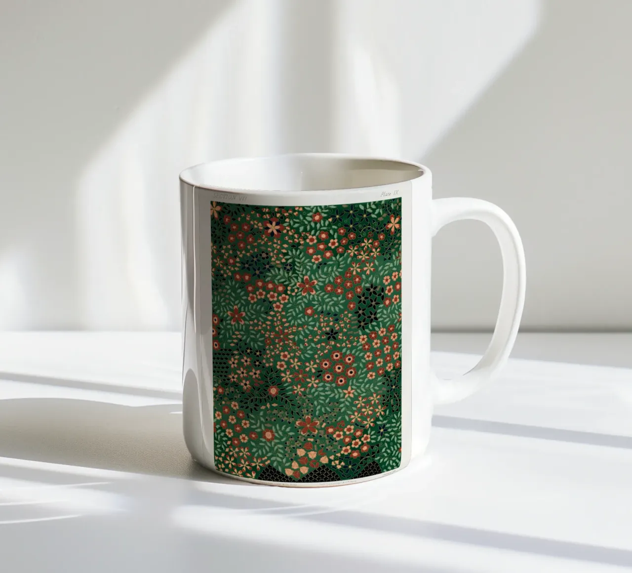 Japanese floral print pattern tazza in ceramica da vintageshop