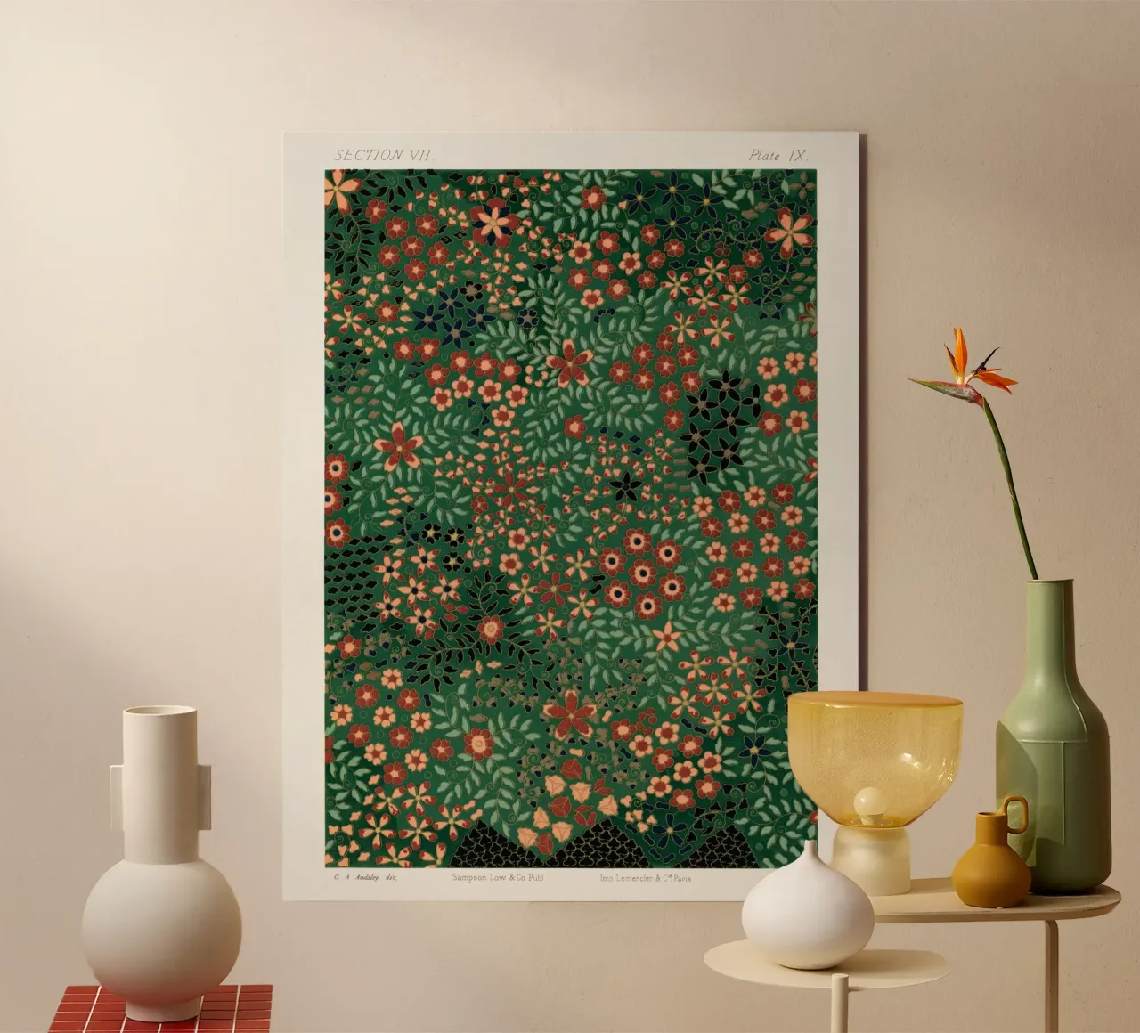 Japanese floral print pattern alluminio dibond da vintageshop