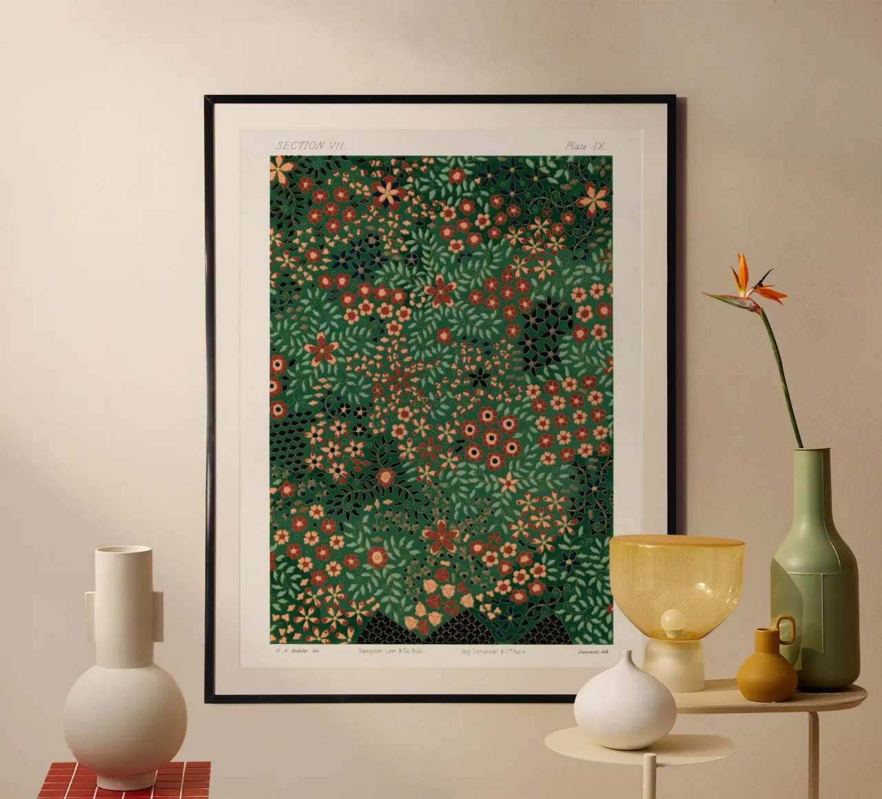 Japanese floral print pattern carta hahnemühle da vintageshop