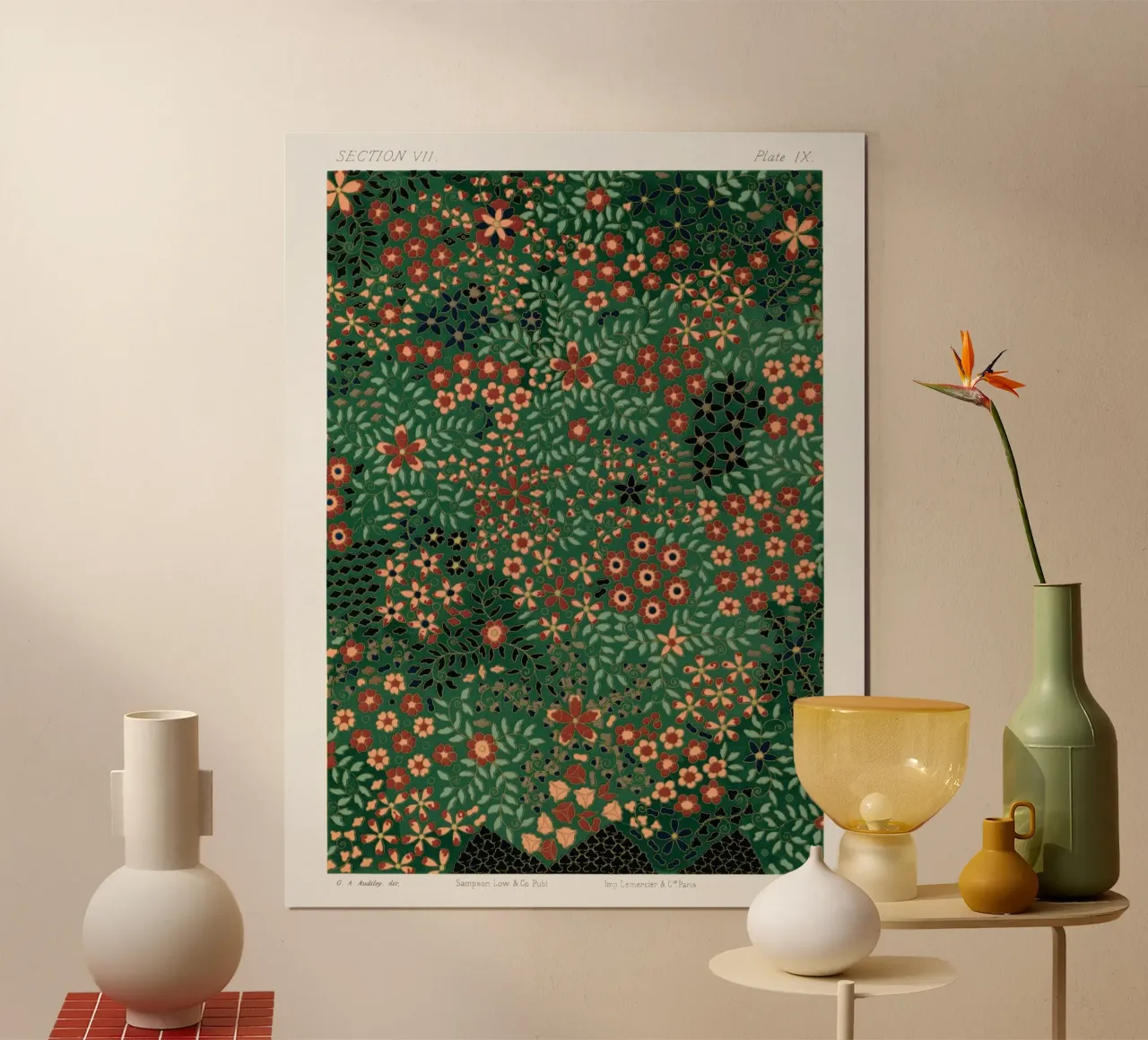 Japanese floral print pattern carta hahnemühle da vintageshop