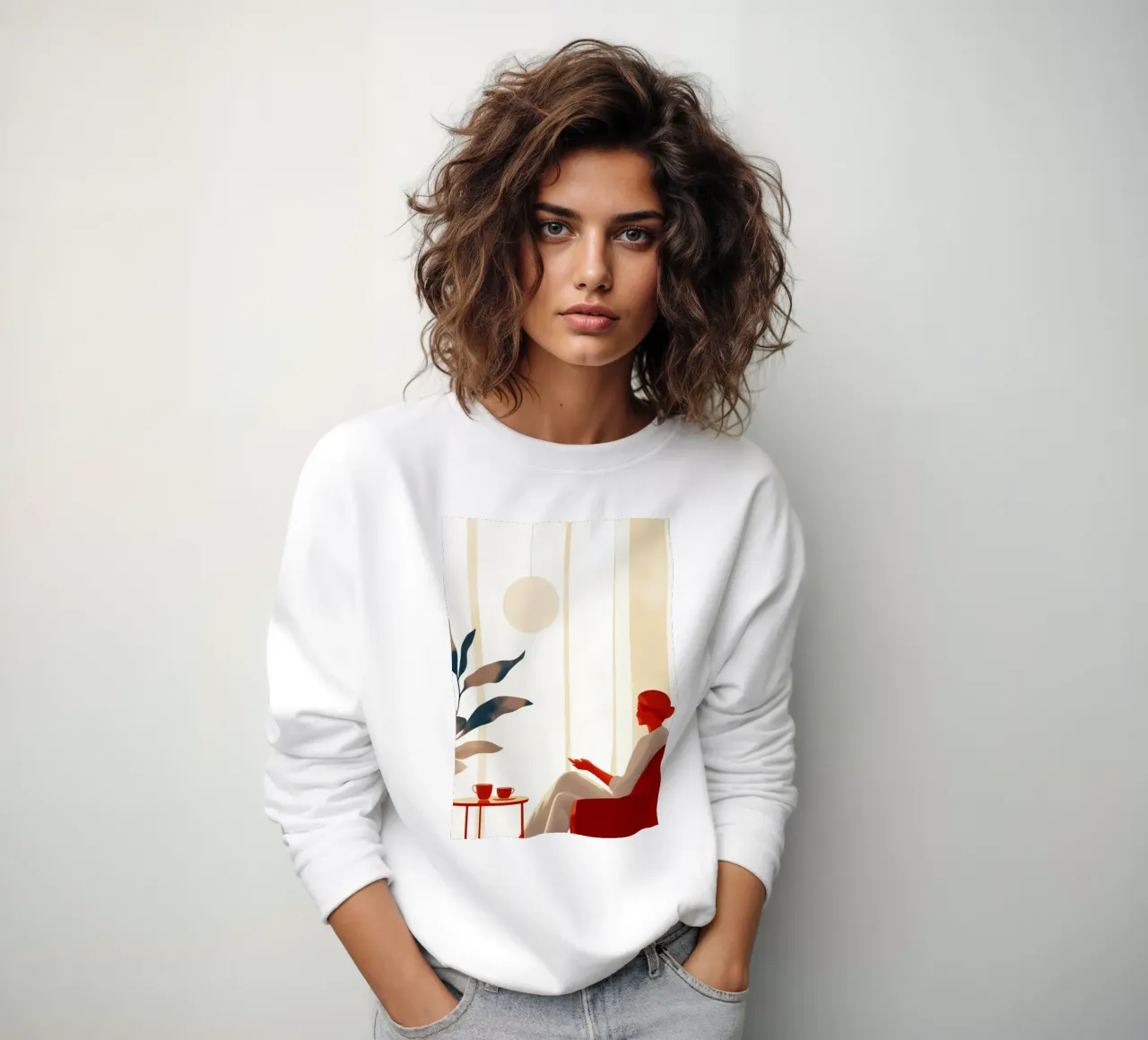 Conversation Femme vie art minimal sweat de Justyna Jaszke JBJart