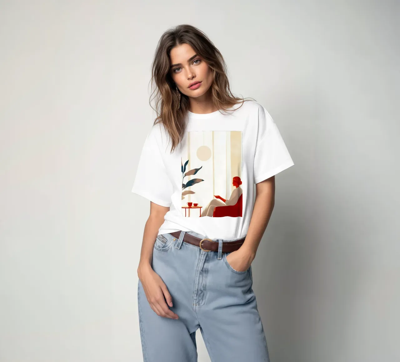 Conversation Woman life minimal art t-shirt by Justyna Jaszke JBJart