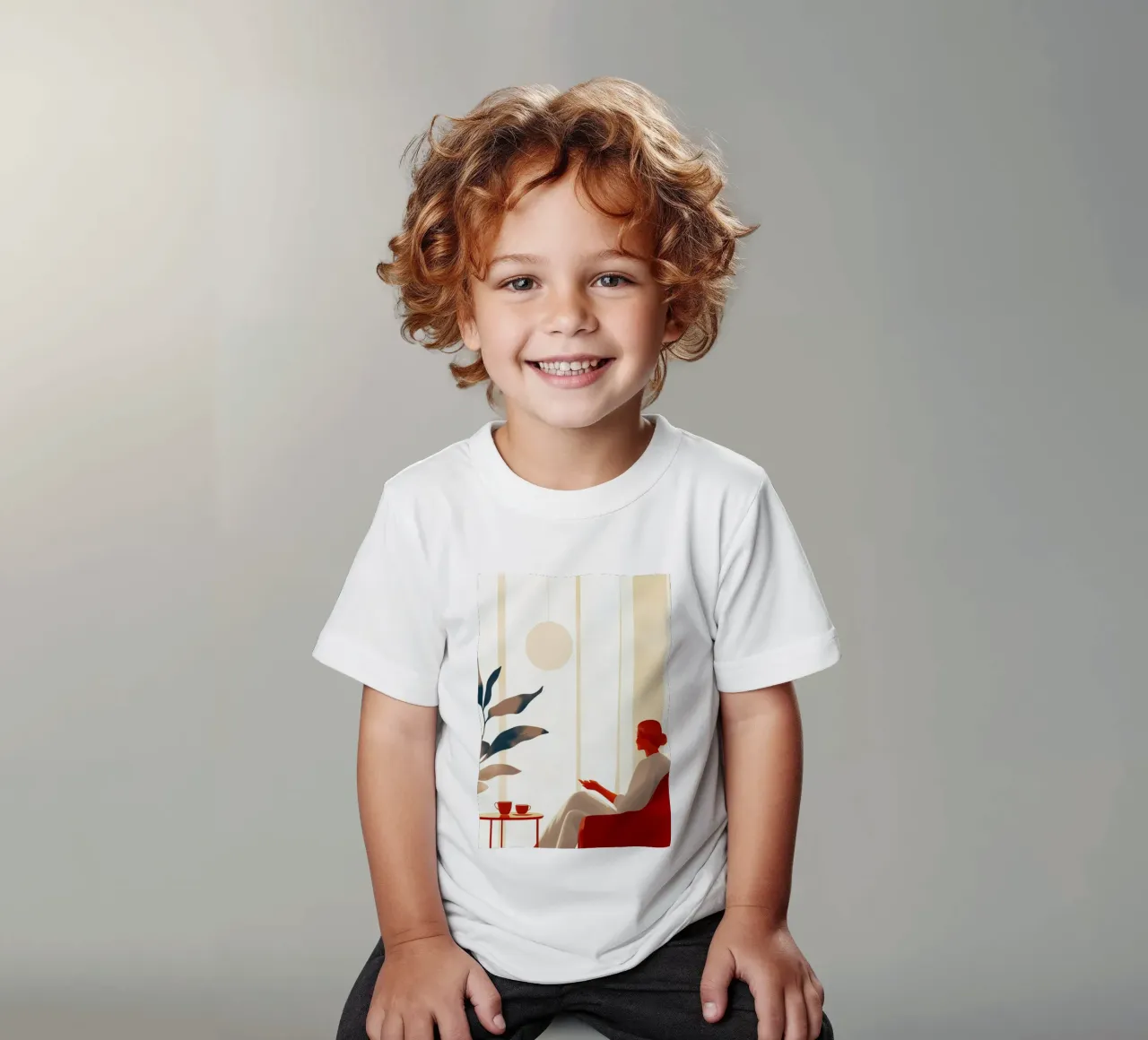 Gespräch Frau Leben Minimal Art Kinder T-Shirt von Justyna Jaszke JBJart