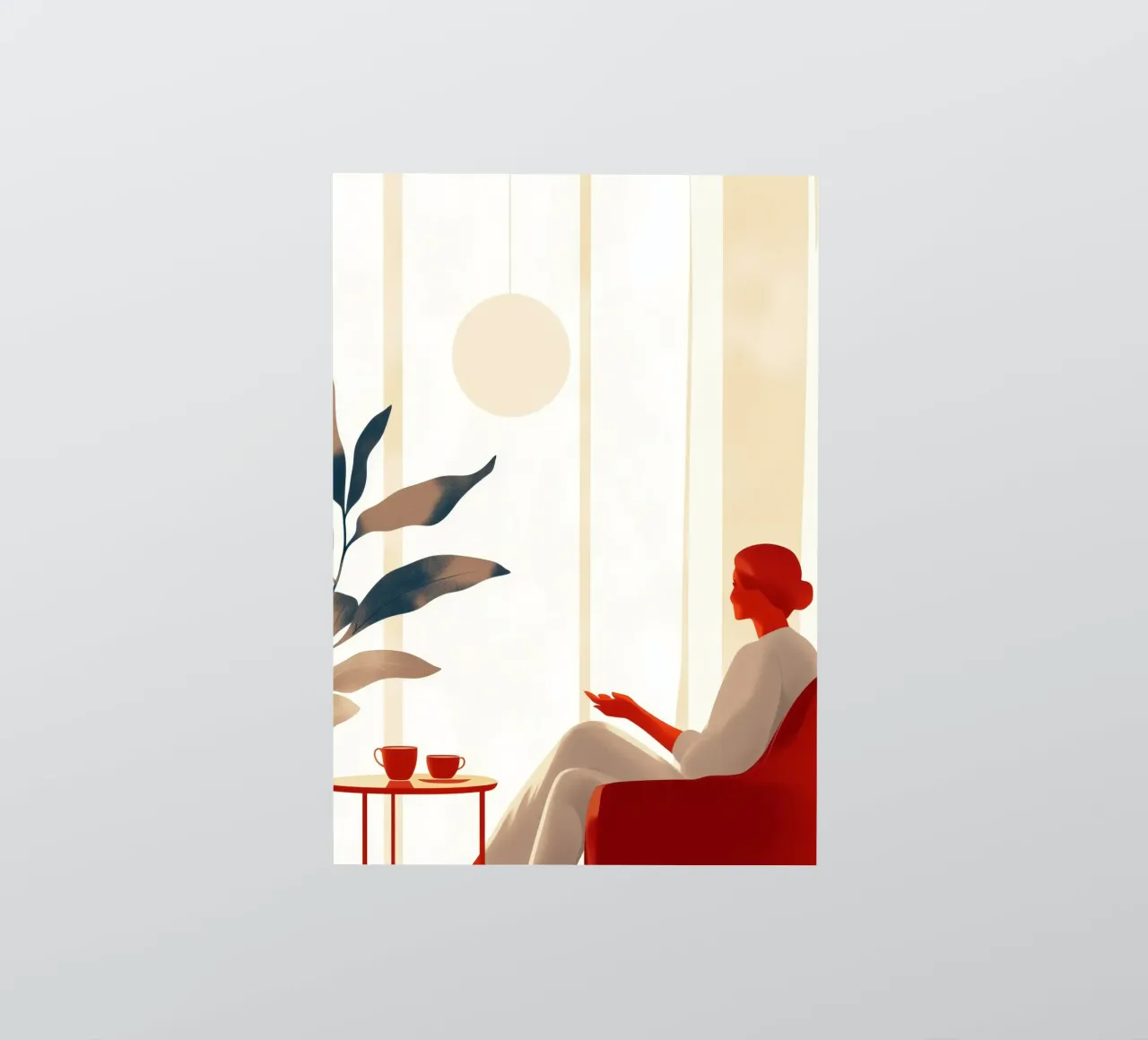 Conversation Femme vie art minimal autocollant de Justyna Jaszke JBJart