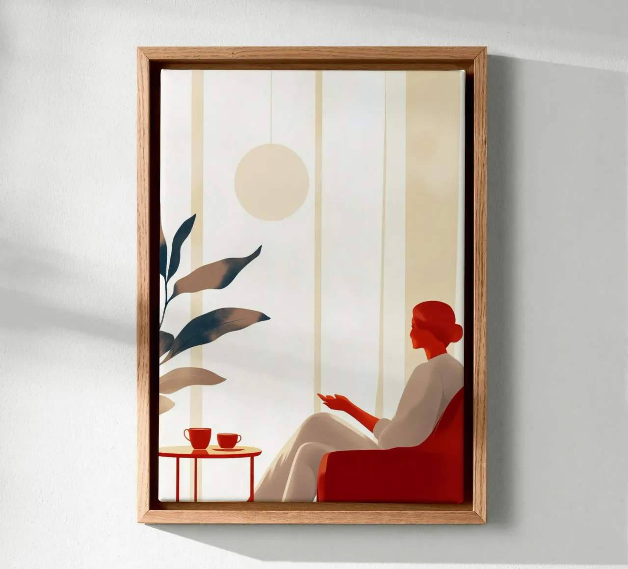 Gesprek vrouw leven minimale kunst canvas met Baklijst van Justyna Jaszke JBJart