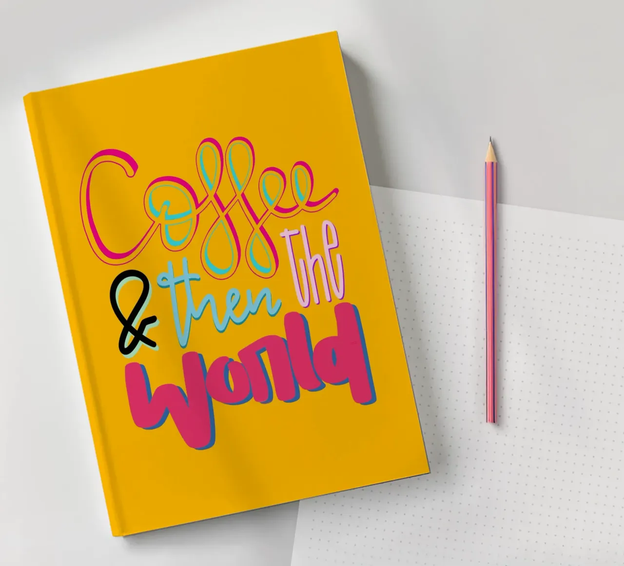 Coffee & then the world - yellow notebook by LIMITED EDITION LETTERS