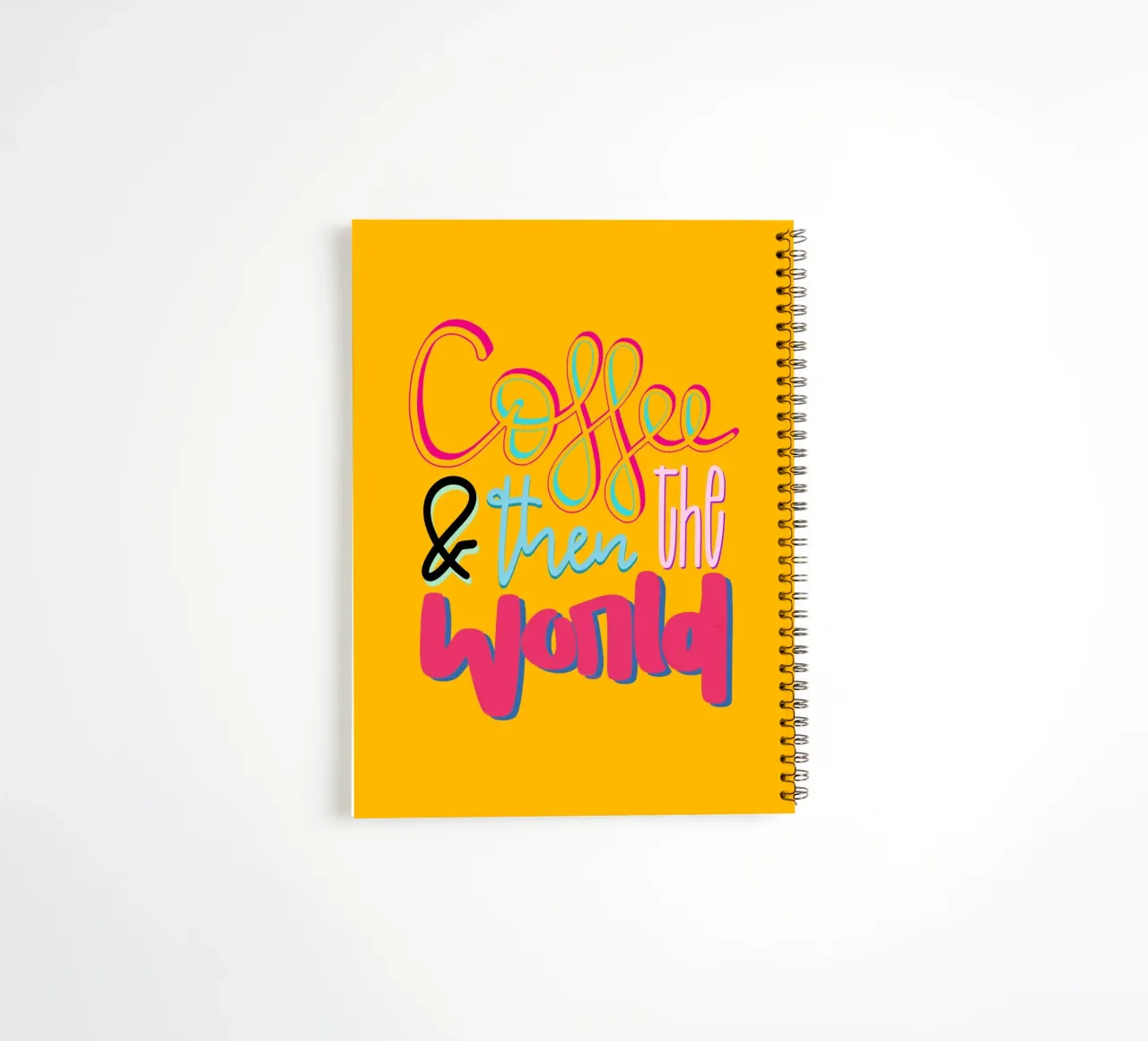 Coffee & then the world - yellow spiral notebook by LIMITED EDITION LETTERS