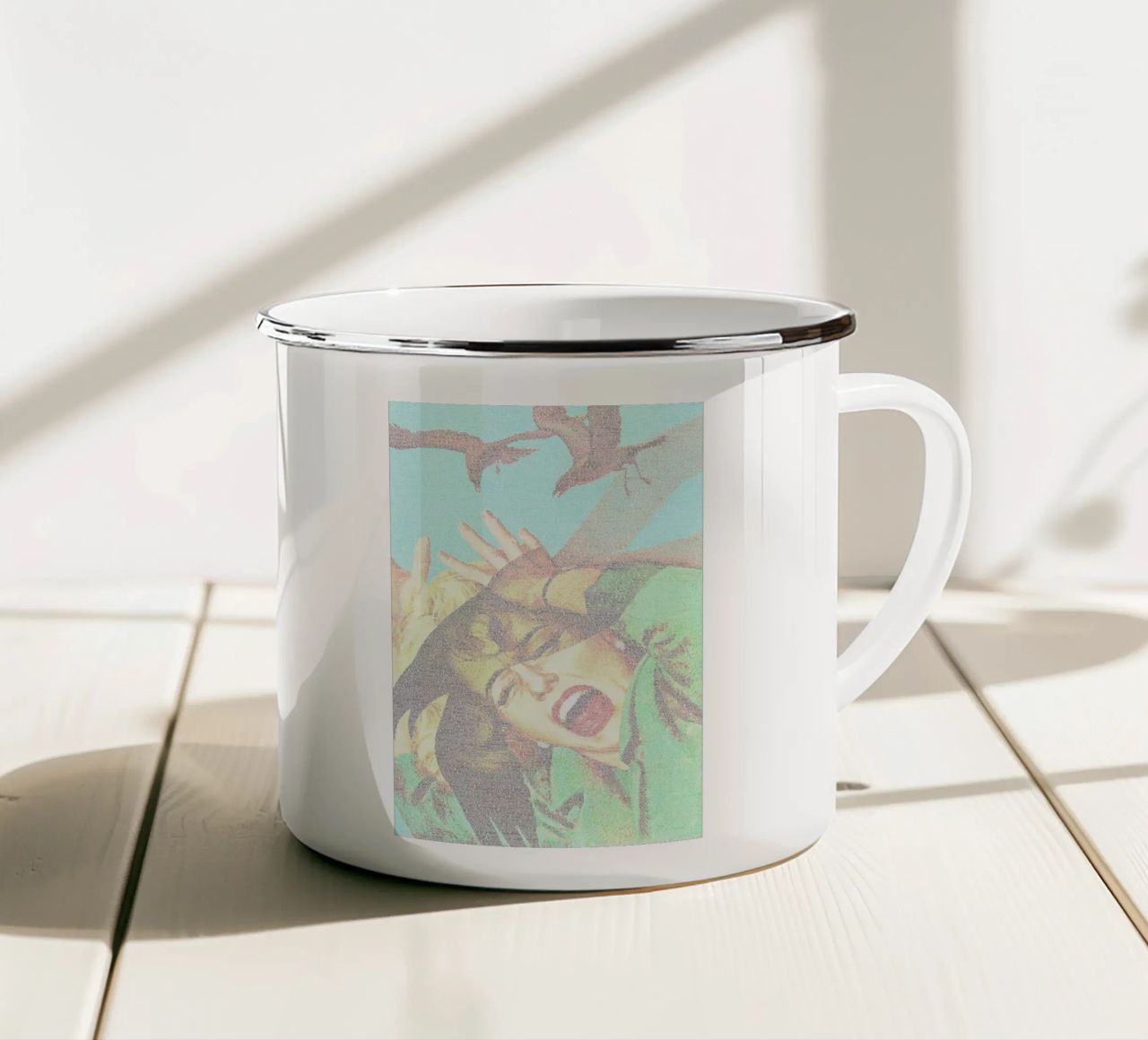 The Birds tazza in smalto da Robotic Ewe