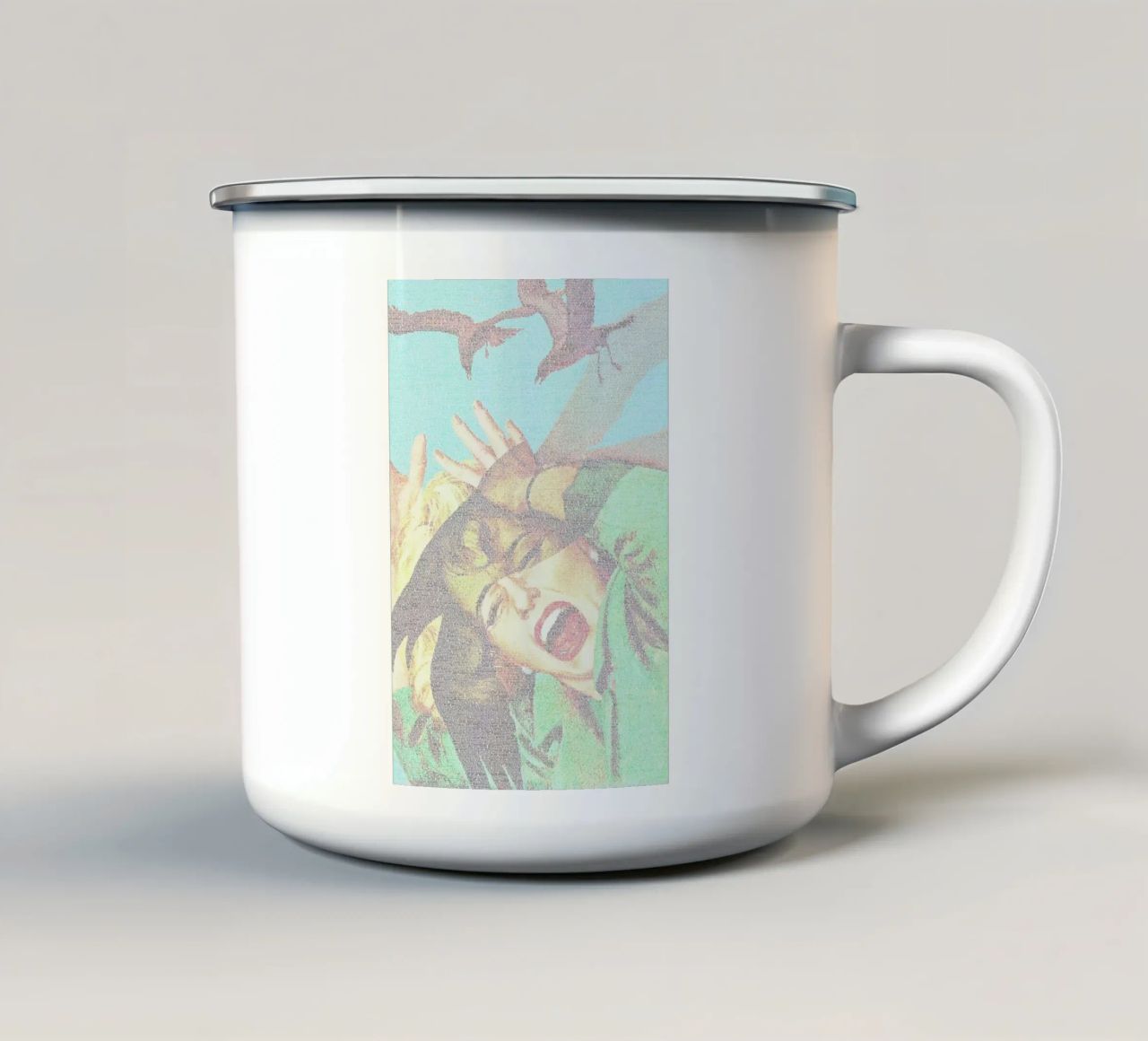 The Birds tazza in smalto da Robotic Ewe