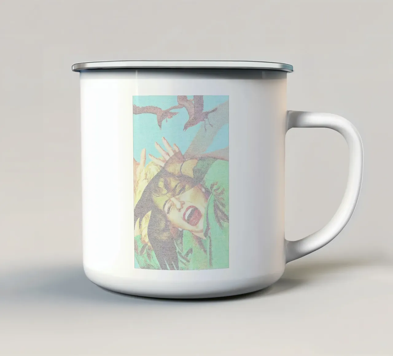 The Birds tazza in smalto da Robotic Ewe