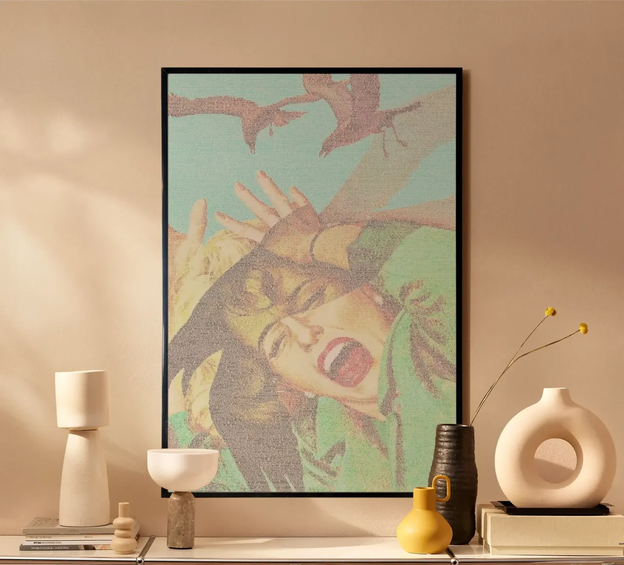 The Birds poster con telaio in plastica da Robotic Ewe