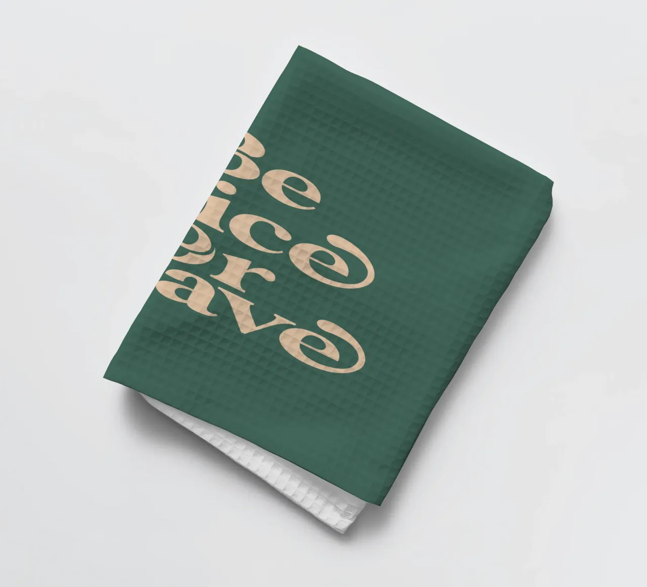 Be Nice or Leave Typographie fantaisiste imprimée sur vert torchon de THE MOTIVATED TYPE