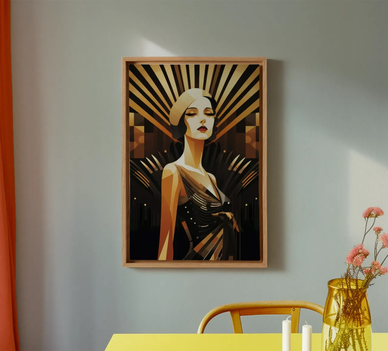 Art Deco Woman tela con Cornice a cassetta da Artful Muse