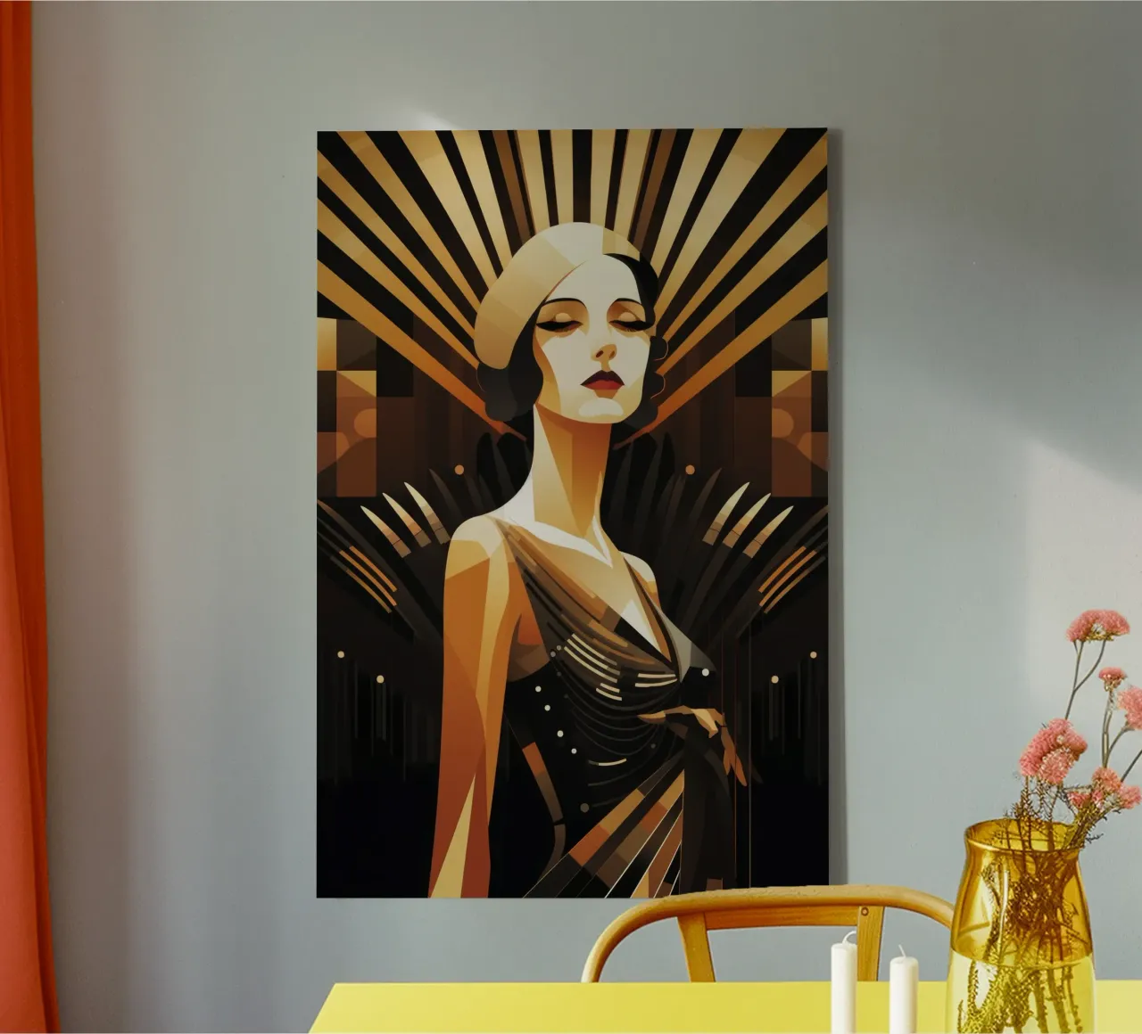 Art Deco Woman tela con Cornice a cassetta da Artful Muse
