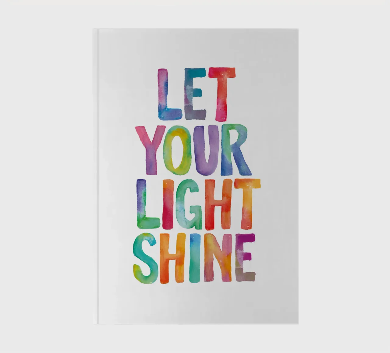 Let Your Light Shine Rainbow Typography Design per bambini diario da THE MOTIVATED TYPE