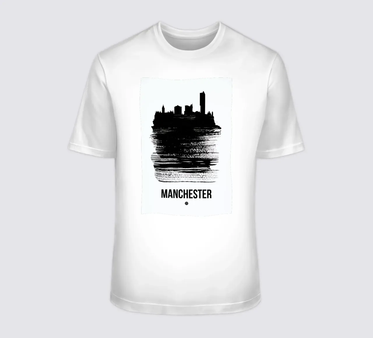 Manchester Skyline Brush Stroke t-shirt da Naxart