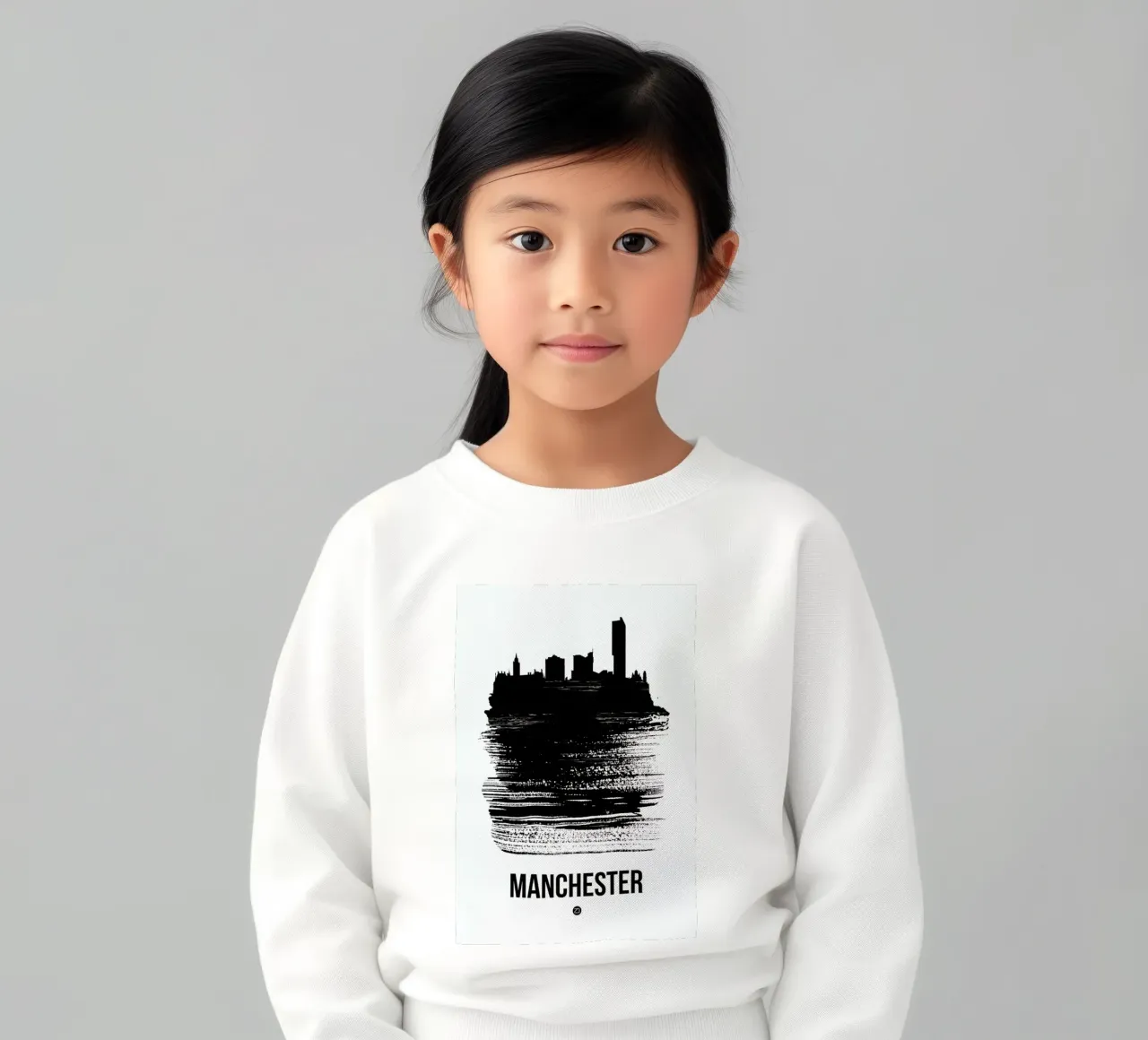 Manchester Skyline Brush Stroke felpa bambino da Naxart