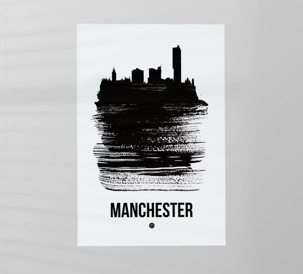 Manchester Skyline Brush Stroke pellicola backlit da Naxart