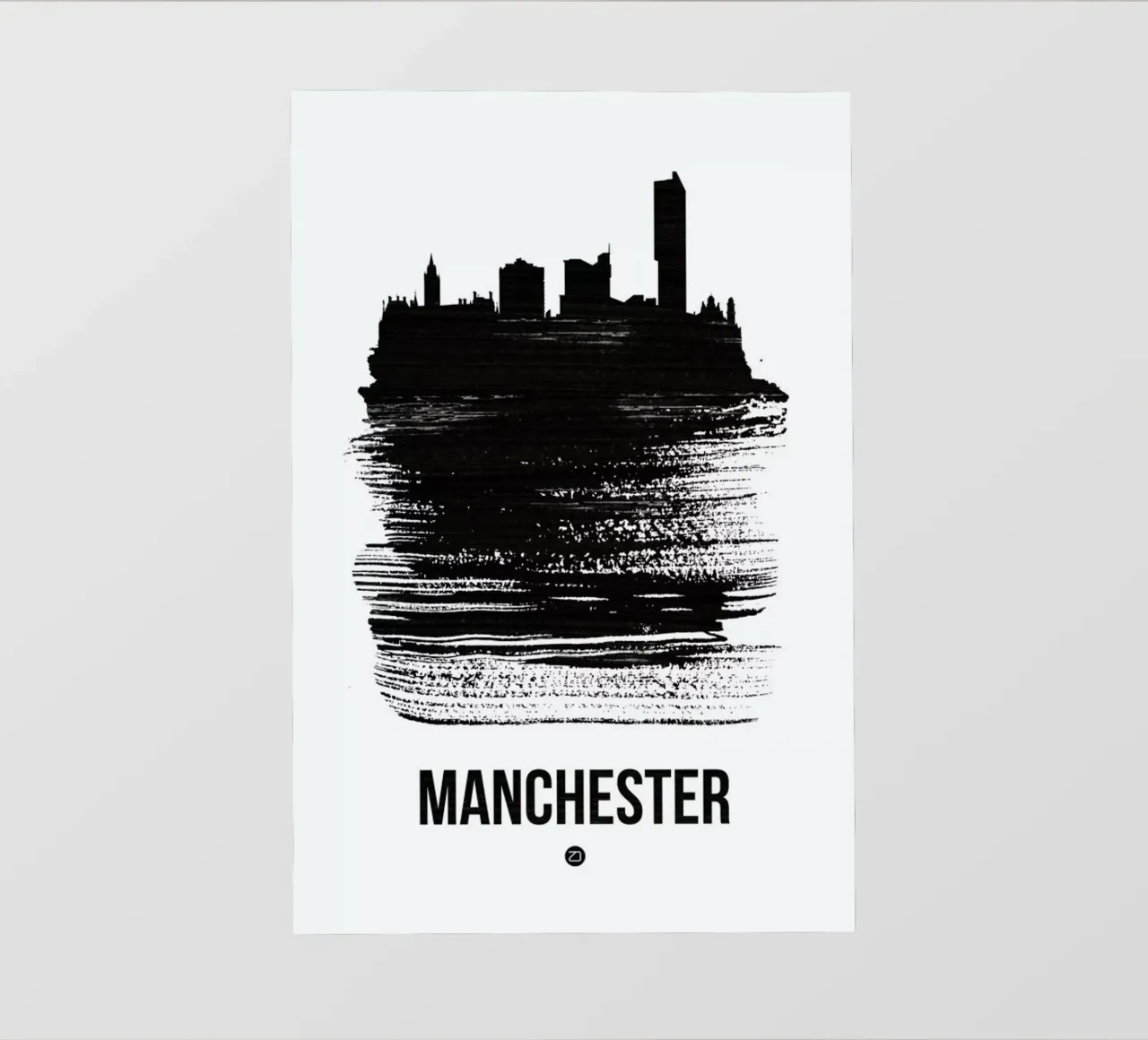 Manchester Skyline Brush Stroke pellicola backlit da Naxart
