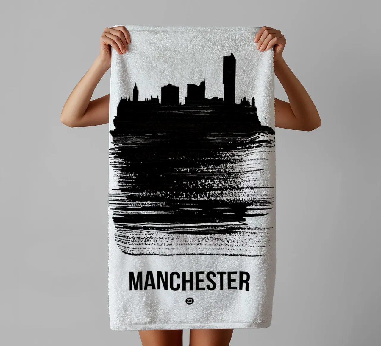 Manchester Skyline Brush Stroke asciugamano da bagno da Naxart