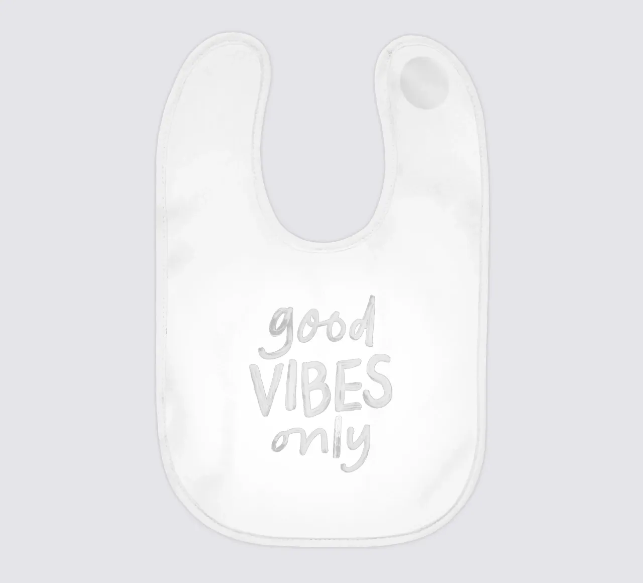 Good Vibes Only Stylish Monochrome Typography Print baby bib by THE MOTIVATED TYPE