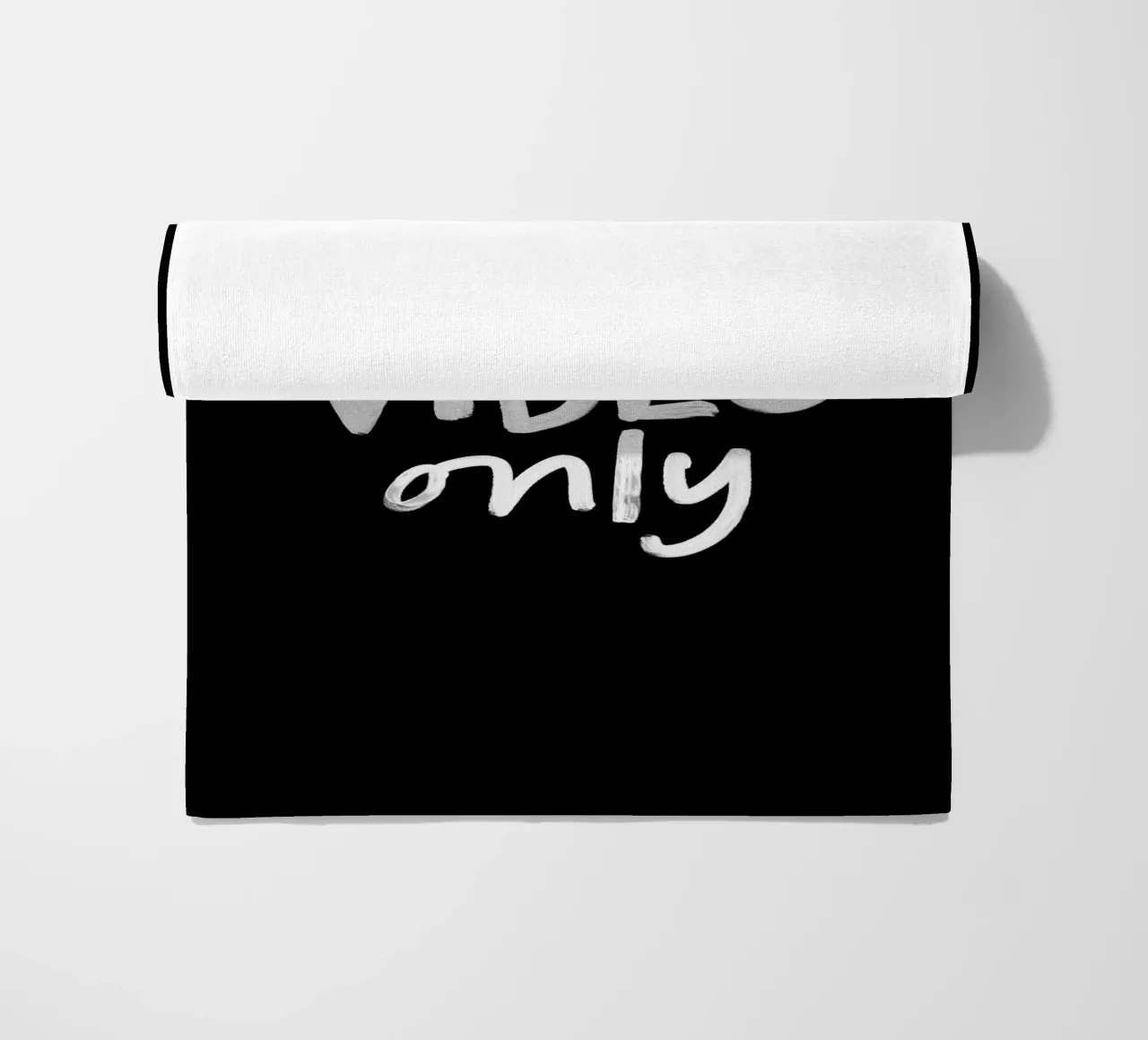 Good Vibes Only Stylish Monochrome Typography Print beach towel by THE MOTIVATED TYPE