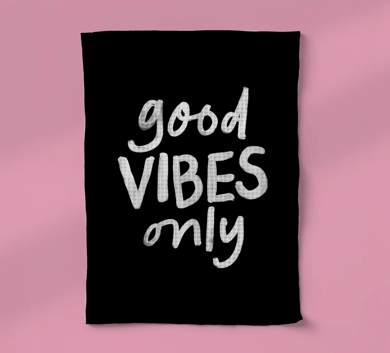 Good Vibes Only Stylish Monochrome Typography Print tea towel by THE MOTIVATED TYPE