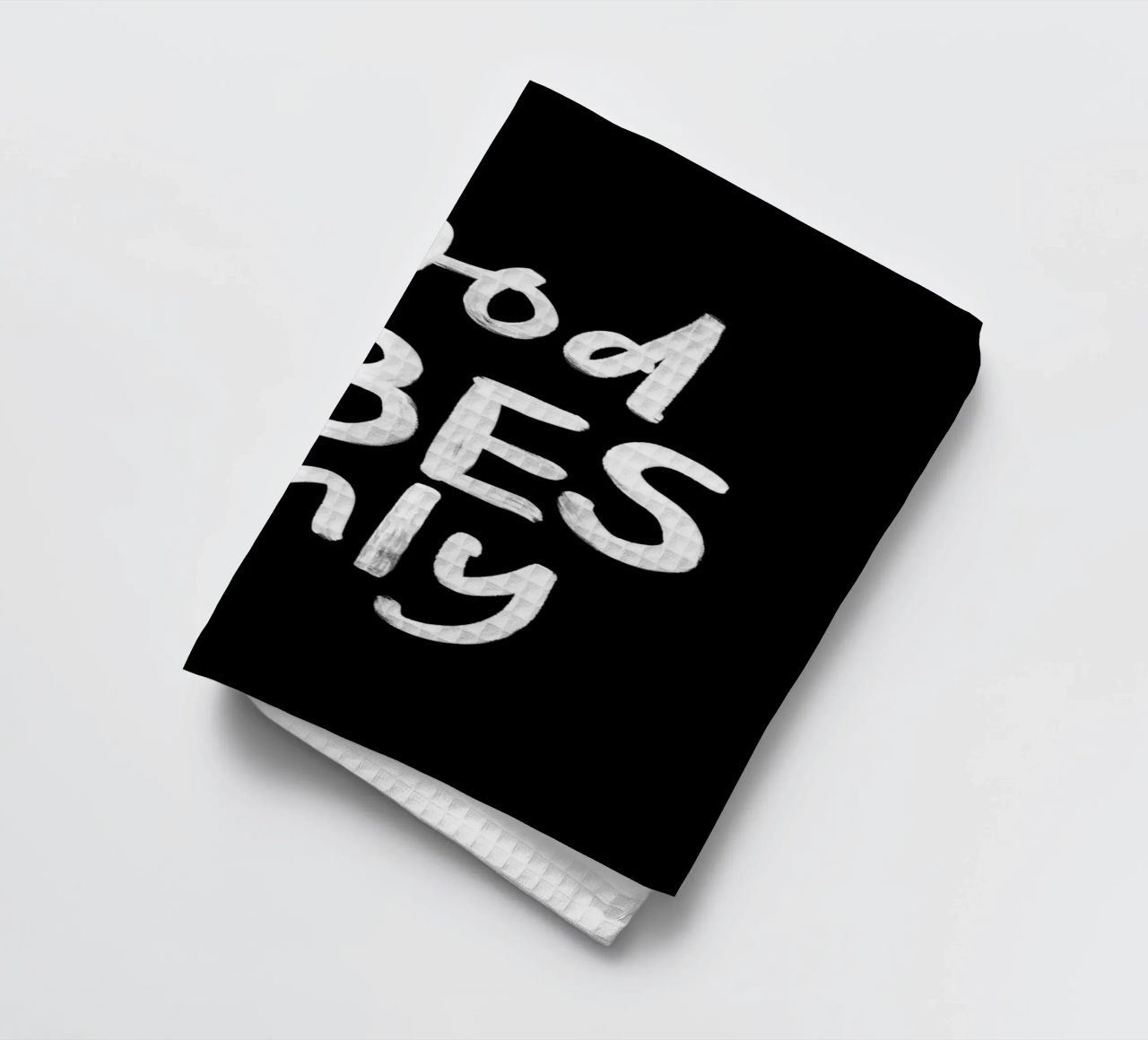 Good Vibes Only Stylish Monochrome Typography Print torchon de THE MOTIVATED TYPE