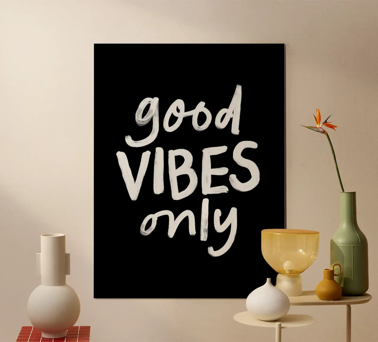 Good Vibes Nur stilvolle monochrome Typografie drucken Hahnemühle von THE MOTIVATED TYPE
