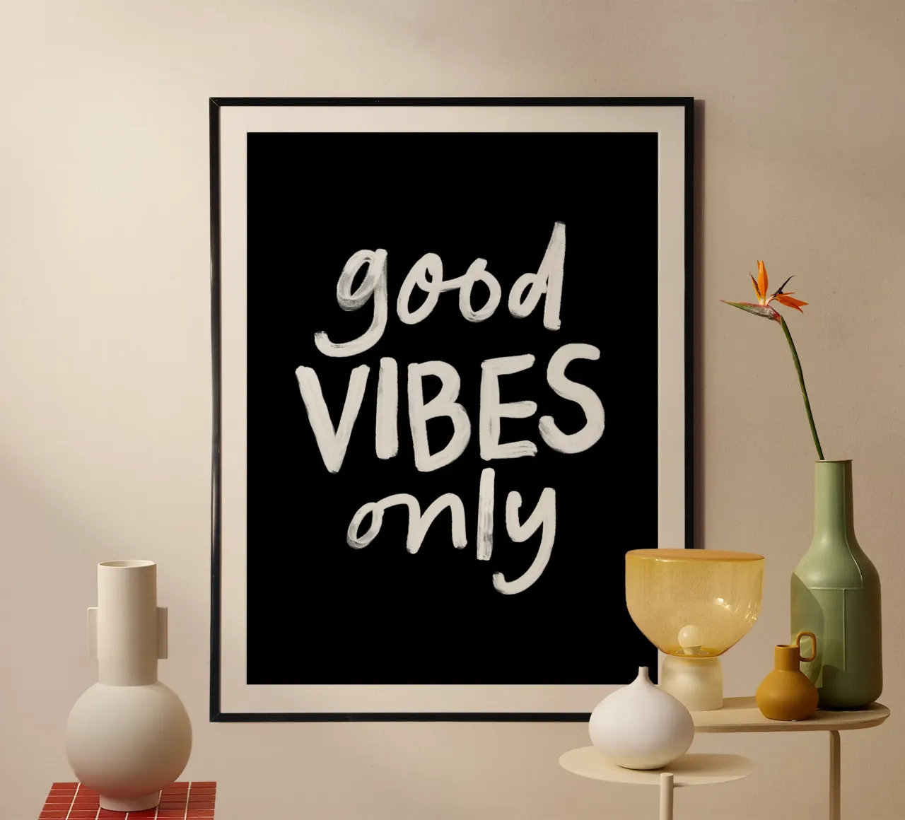 Good Vibes Only Elegante stampa tipografica monocromatica carta hahnemühle da THE MOTIVATED TYPE