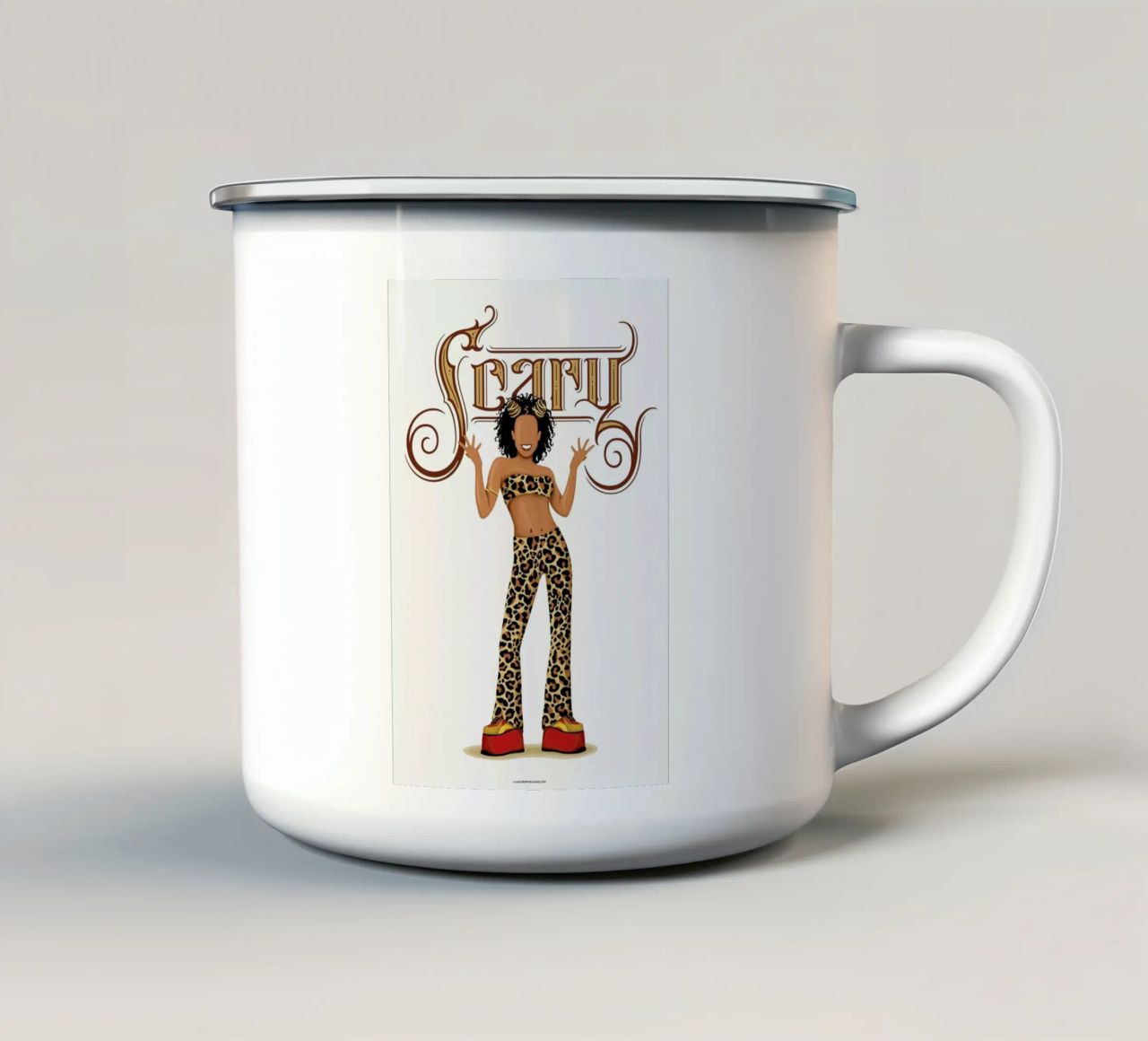 Scary tazza in smalto da Nour Tohme