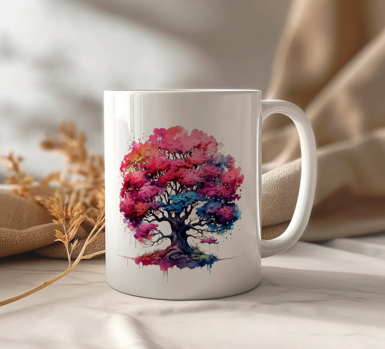 Albero della vita colorato tazza in ceramica da Spiritual Touch