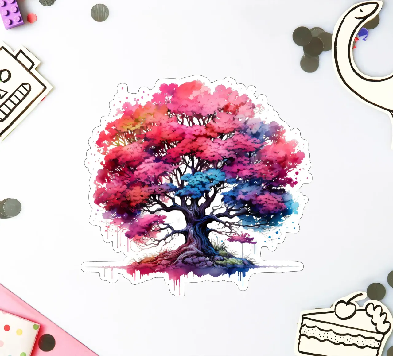 Bunter Baum des Lebens Sticker von Spiritual Touch