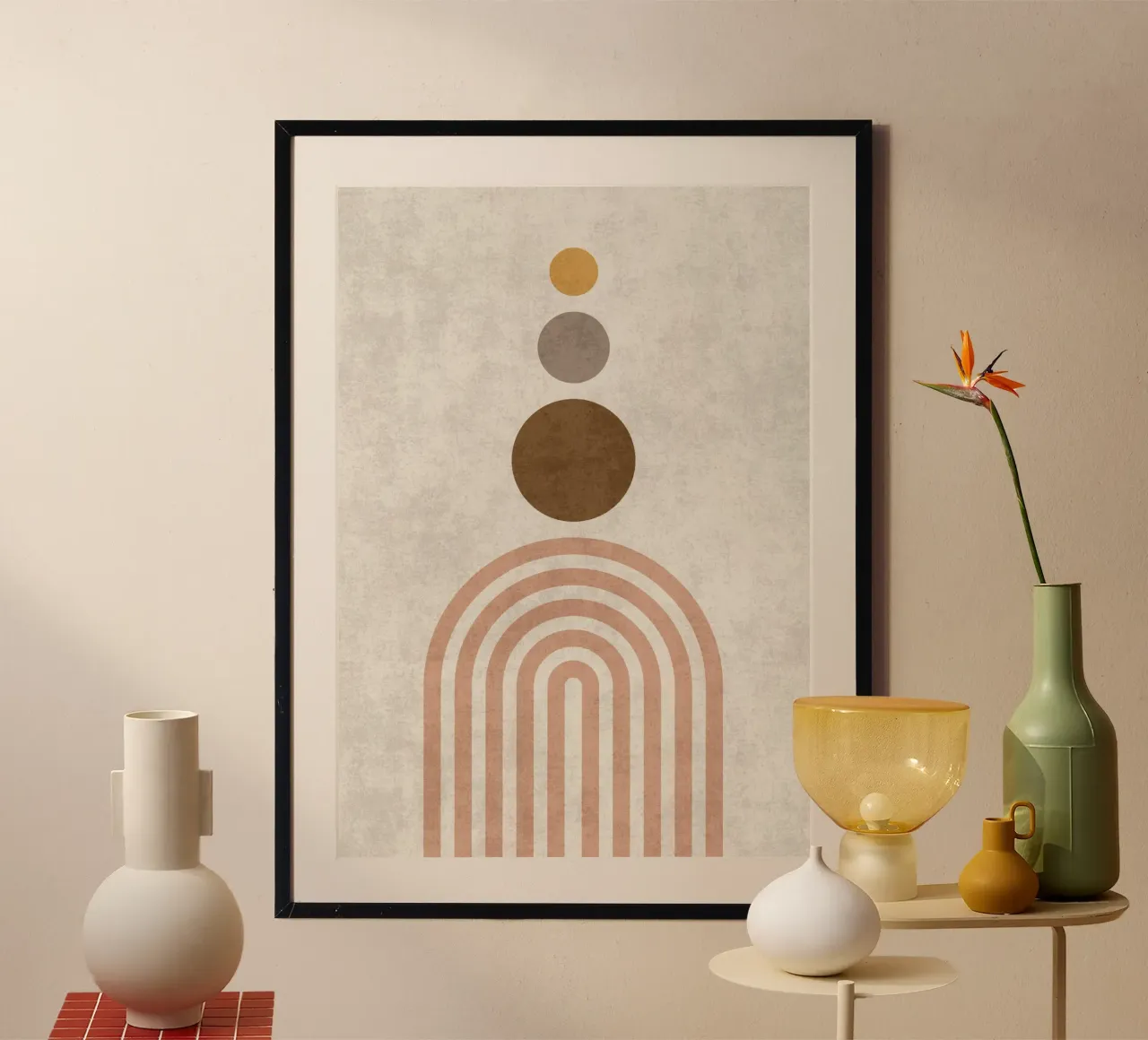Triplo equilibrio poster con telaio in alluminio da DesignArt